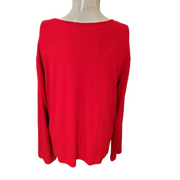 Eileen Fisher Vintage Red Pullover Scoop Neck Top Sz XL - Picture 3 of 6